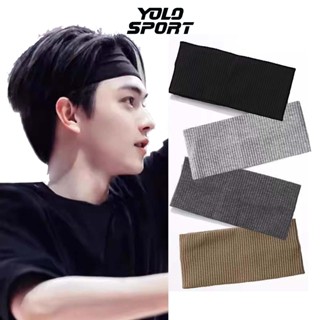 Băng Đô Thể Thao Nam Nữ Chất Dệt Kim Thấm Hút Mồ Hôi Hàn Quốc Màu Trơn Đeo Trán Co Giãn Mềm Mại Siêu Nhẹ Trendy