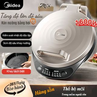 Chảo nướng điện 2 mặt Midea 1600W mặt chảo kháng khuẩn chống dính toả nhiệt nhanh