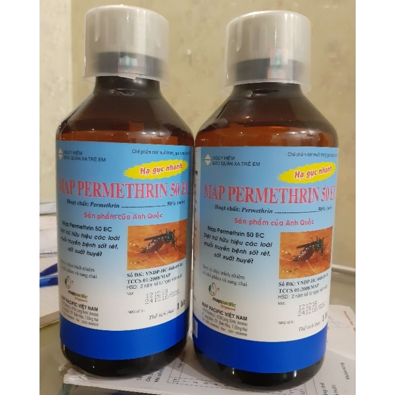 Chế phẩm diệt Muỗi Map Permethrin 50EC LDVN chai 1lít