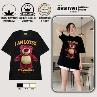 Áo Thun [Áo Phông] gấu dâu lotso local unisex nam nữ form rộng tay lỡ cotton cao cấp cổ tròn DESTINI LOTSO14