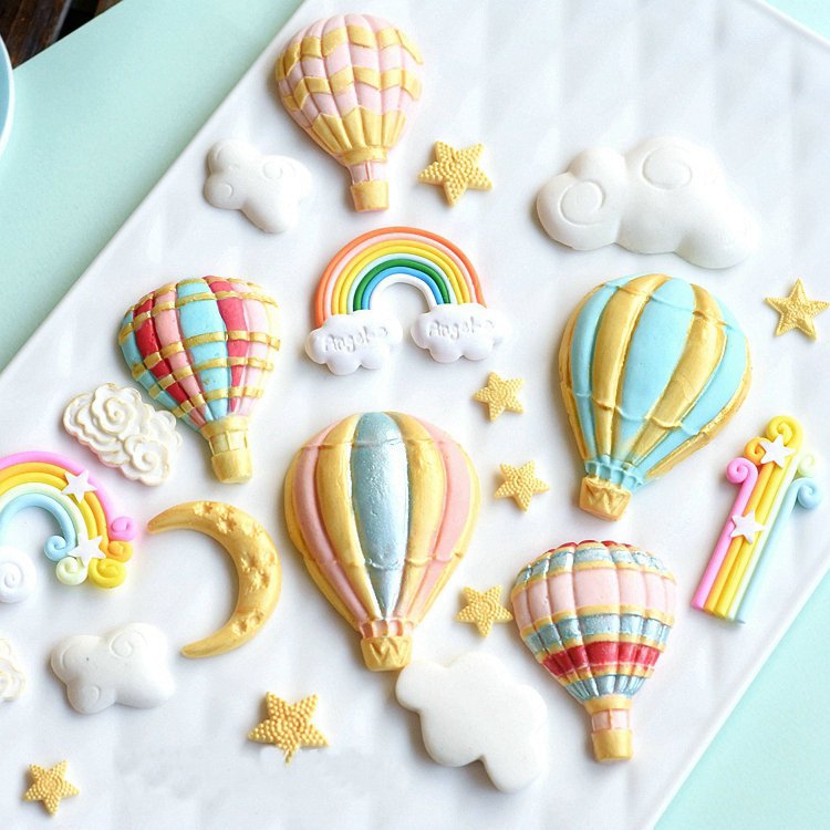 Khuôn silicon cầu vồng và sao băng làm bánh fondant đất nặn bánh rau câu