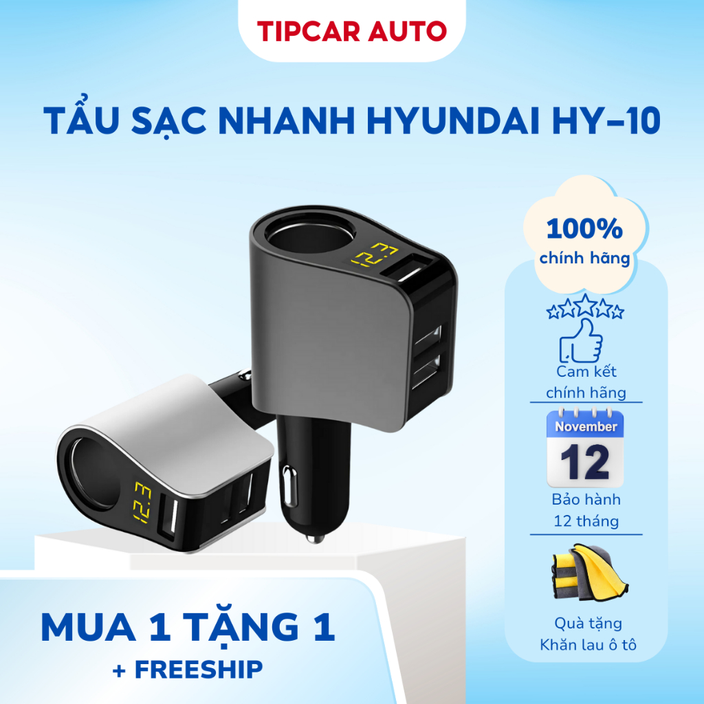 Tẩu Sạc Nhanh Ô Tô 30W 2 Cổng USB Type-C QC 3.0 Sạc Xe Hơi Đa Năng Công Suất Cao An Toàn Thông Minh