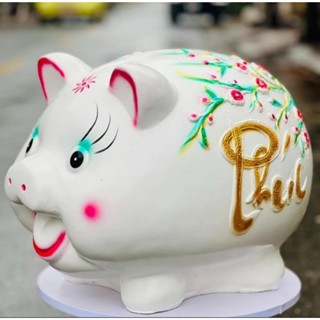 Heo đất tiết kiệm Heo Tài Lộc phú quý size ĐẠI KHỔNG LỒ, trang trí tủ kệ, quà tặng, lợn đất - HĐ02