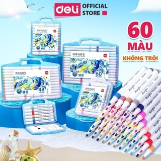   HỎA TỐC  Hộp 60 Bút Lông Màu Acrylic Markers - Deli HM108-60 