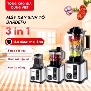 Máy xay sinh tố công nghiệp BARDEFU, 3 cối xay, xay đa năng siêu khỏe, dung tích cối xay lớn