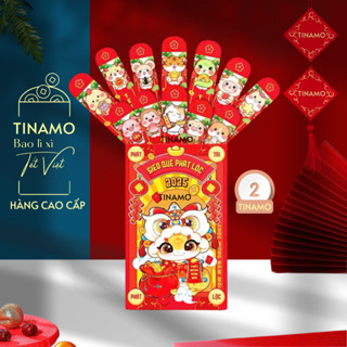 Lì xì gieo quẻ phát lộc Tết 2025 Mẫu 2, Lì xì gieo quẻ 12 con giáp, giấy bóng cao cấp TINAMO