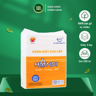 Combo 3 Khăn Giấy Cân Hà Nội Silk Napkin 1Kg 500 Tờ Khổ 240x240mm 3 Lớp Cao Cấp Mềm Mịn Sử Dụng Dễ Dàng Tiện Lợi