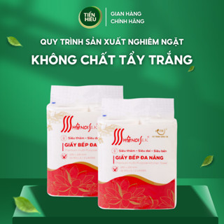 Combo 5 Bịch 10 Cuộn Khăn Lau Bếp Hà Nội Silk Đa Năng Chất Liệu Dày Dai Thấm Hút Tốt Lau Sạch Nhanh Chóng