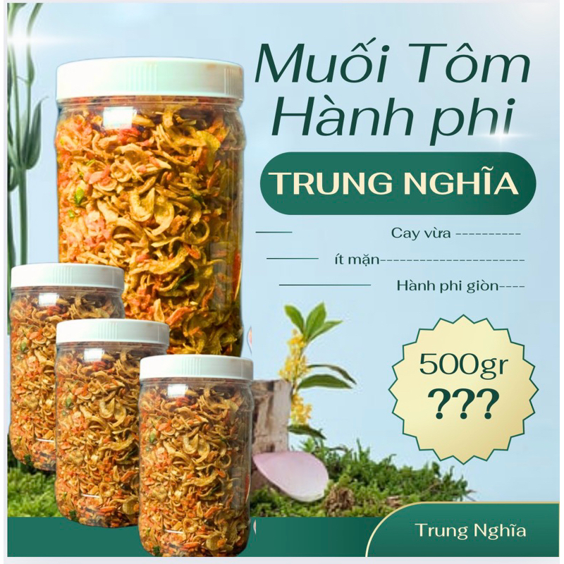 [100GAM-150GAM]  Muối Tôm Hành Phi Trôn Sẳn .Ăn Với Bánh TrángTrung Nghĩa