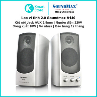 Loa Vi Tính 2.0 SoundMax A150 / A140 | Công suất 10W | Nguồn điện 220V | Jack 3.5mm | Bảo Hành 1 Năm