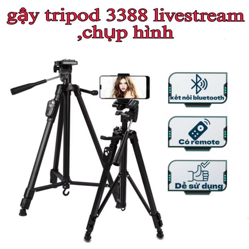 chân máy ảnh tripod 3388 YUNFENG có remote sạc siêu chắc