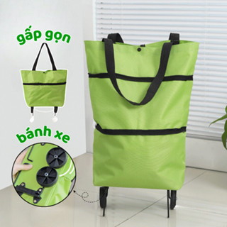 Túi Kéo - Túi Xách Đi Chợ, Giỏ Đựng Đồ Đi Siêu Thị, Túi Đựng Đồ Đa Năng Gấp Gọn Có Bánh Xe Kéo Tiện Lợi