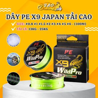 Dây dù PE câu cá X9 Nhật Bản cuộn 100m tải cực cao, siêu khỏe, siêu bền