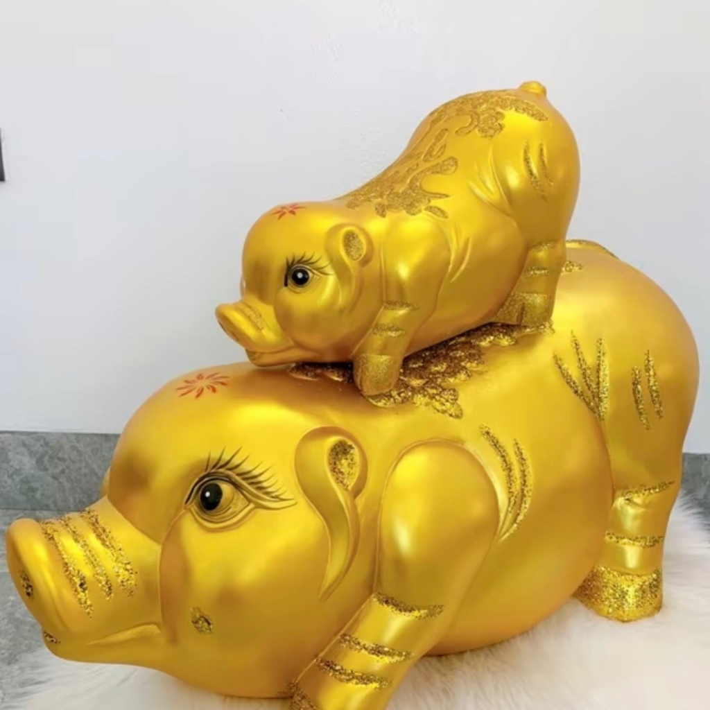 Lợn đất heo đất ống heo tiết kiệm tiền NGỌC TRINH VÀNG ĐỒNG KHỔNG LỒ sang trọng trang trí phòng khác