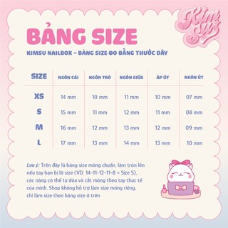 [M117] KimSu Nailbox trắng hồng đính nơ