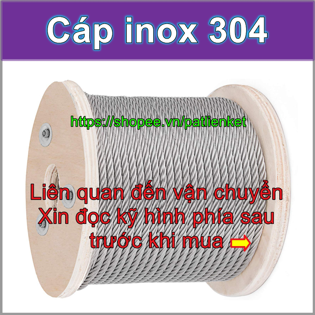 [TẠM ẨN] Cáp inox 304 (size 4ly - 5ly - 6ly)
