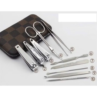 Bộ Bấm Móng Tay 10 Món Thép Ko Gỉ, Bộ Cắt Móng Tay Làm Nail
