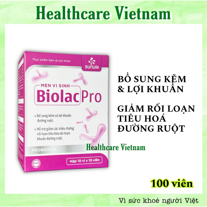 Men Vi Sinh Biolac Pro Hộp 100 Viên Bổ Sung Lợi Khuẩn Đường Ruột