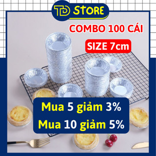 Combo 100 Khuôn Đế Cốc Chén Giấy Bạc Nướng Hàu, Làm Bánh Tart Trứng - Đa Năng, Đủ Size Dùng Cho Nồi Chiên Không Dầu TD