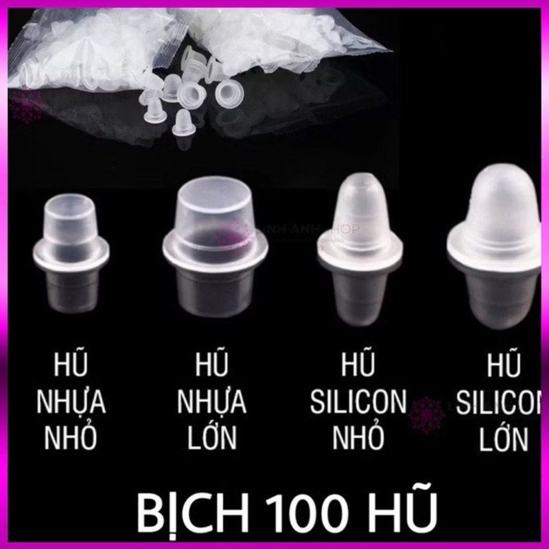 Bịch 100 Chum Hũ Đựng Mực Phun Xăm