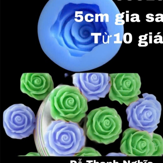 Khuôn Silicone Hoa Hồng Bó Hoa Mâm Cúng Ấn Xôi Rau Cau 5cm
