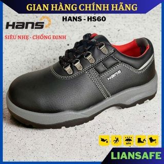 Giày bảo hộ lao động nam siêu nhẹ Hans Hs60 - Giày chống đinh nam đi làm công trình công trường thợ hàn mũi sắt thép