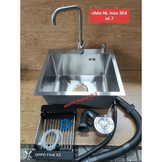 COMBO Chậu rửa chén đúc 50x45cm 1 ngăn đáy vuông inox sus304 có bộ xả chống hôi tuyệt đối