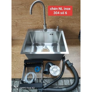 COMBO Chậu rửa chén đúc 50x45cm 1 ngăn đáy vuông inox sus304 có bộ xả chống hôi tuyệt đối