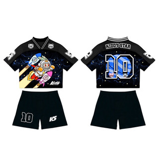 Bộ Jersey Kiddy Star Thun Lưới Thoáng Mát Cho Bé Gái, Bé Trai Từ 5-12t