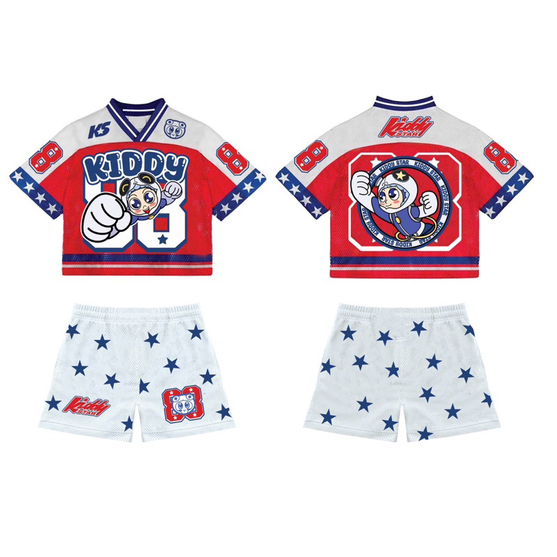 Bộ Jersey Kiddy Star Thun Lưới Thoáng Mát Cho Bé Gái, Bé Trai Từ 5-12t