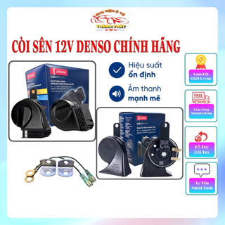 Còi sên ô tô 12V chống nước DENSO chính hãng kèm 2 giắc cắm - Kèn sò 12V hai jack kháng nước gắn cho xe hơi
