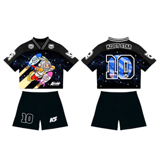 Bộ Jersey Kiddy Star Thun Lưới Thoáng Mát Cho Bé Gái, Bé Trai Từ 5-12t