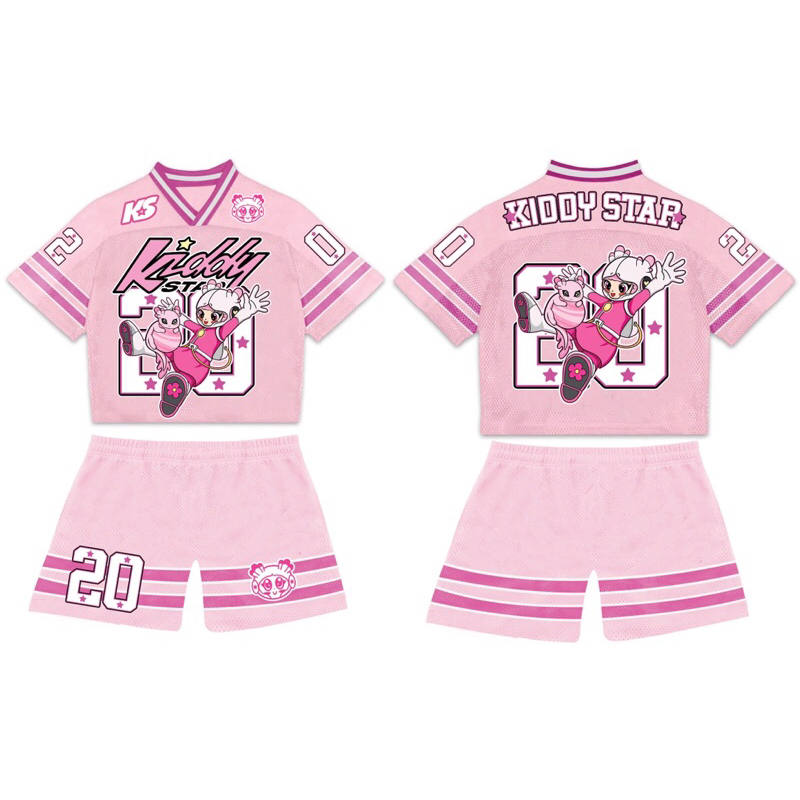Bộ Jersey Kiddy Star Thun Lưới Thoáng Mát Cho Bé Gái, Bé Trai Từ 5-12t