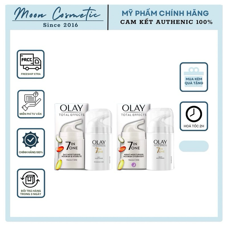 Kem Dưỡng Sáng Da Olay Total Effects Vitamin C & B3 | Kem Dưỡng Sáng Cho Da Mặt Olay Ngày Và Đêm