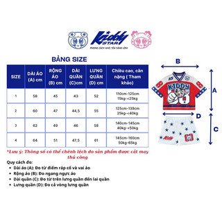 Bộ Jersey Kiddy Star Thun Lưới Thoáng Mát Cho Bé Gái, Bé Trai Từ 5-12t