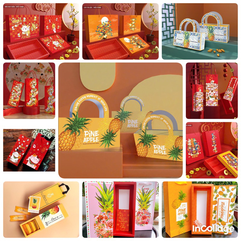 Set 5 Hộp Đựng Bánh Dứa,Cookie,đựng Yến sào (sỉ giá tốt)