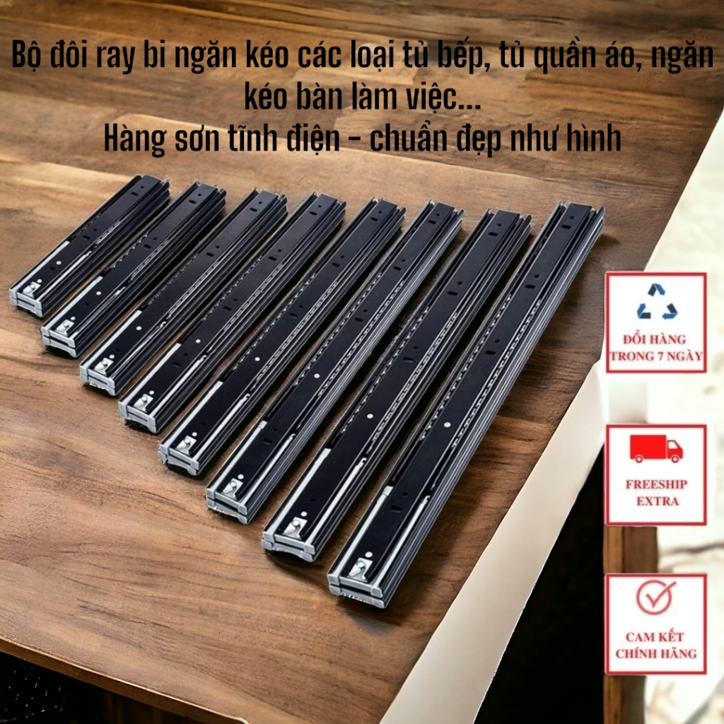 Ray trượt ngăn kéo cao cấp, đủ kích cỡ cho mọi loại ngăn kéo tủ, bàn làm việc, ray tủ bếp
