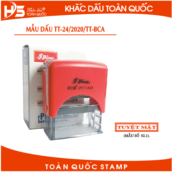 Con dấu "TUYỆT MẬT" (Theo thông tư số 24/2020/TT-BCA )