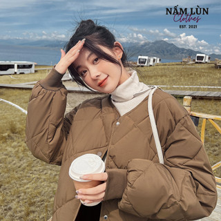 Áo phao nữ Nấm Lùn Clothes Áo khoác nữ basic Áo phao quả trám dáng lửng Áo khoác cổ tàu Phong cách Hàn Quốc K003