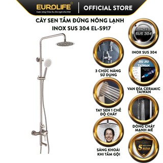 Bộ sen cây tắm đứng nóng lạnh inox sus 304 eurolife el-s917