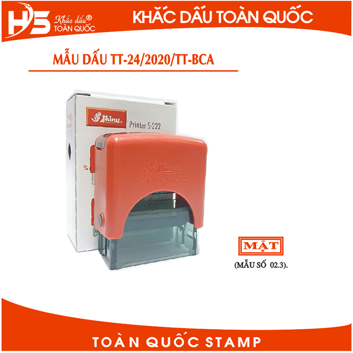 Con dấu "MẬT" (Theo thông tư số 24/2020/TT-BCA )