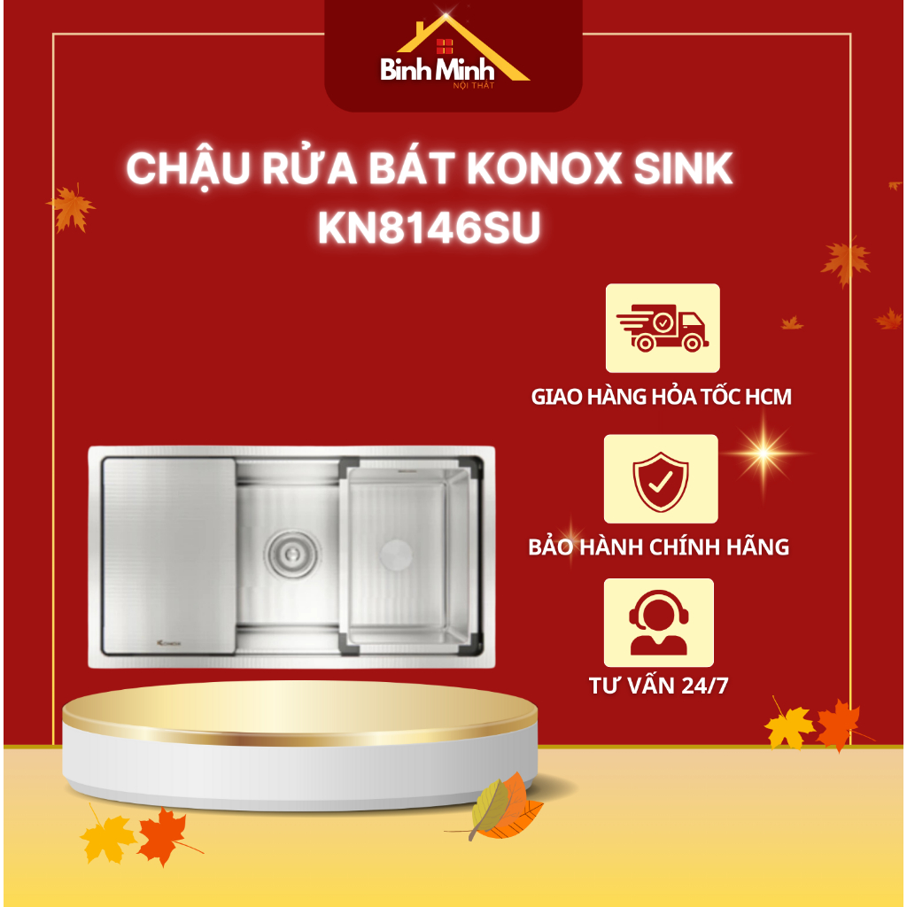 Chậu rửa bát KONOX Sink KN8146SU Dekor Full thiết kế hiện đại tiện lợi
