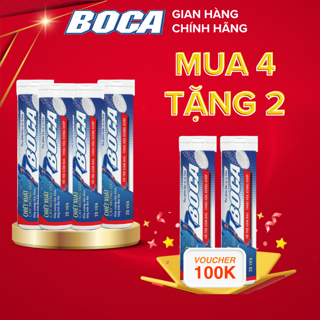 Viên Sủi Xương Khớp BOCA Kiểm Soát Đau Nhức, Ức Chế Enzime, Ngăn Ngừa Thoái Hoá