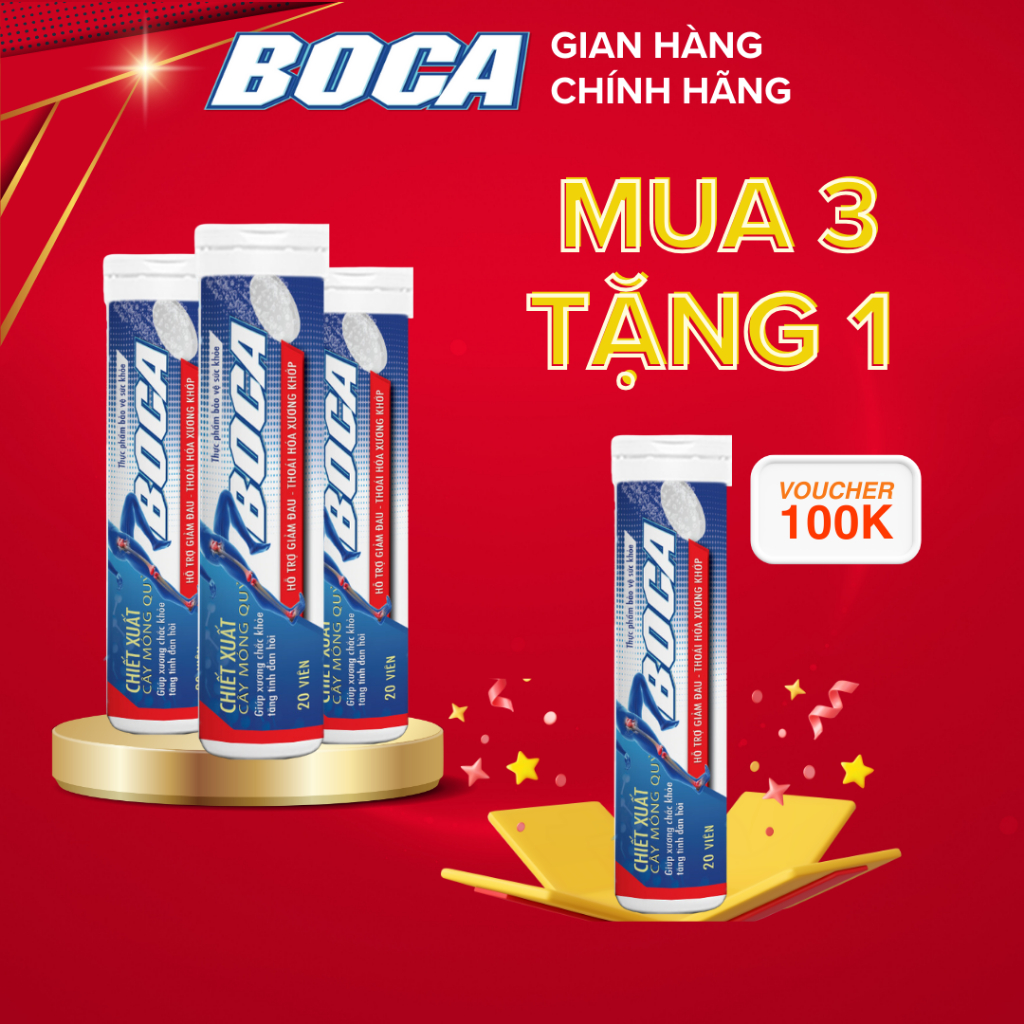 Viên Sủi Xương Khớp BOCA Kiểm Soát Đau Nhức, Ức Chế Enzime, Ngăn Ngừa Thoái Hoá