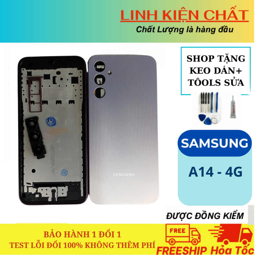 BỘ VỎ SAMSUNG A14 - 4G (Tặng keo dán & bộ sửa)