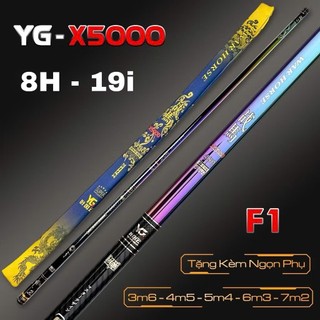 CẦN ĐÀI  YG X5000 TI TAN 8H PHÂN BỔ 19I KÈM NGỌN PHỤ CHƠI SĂN HÀNG