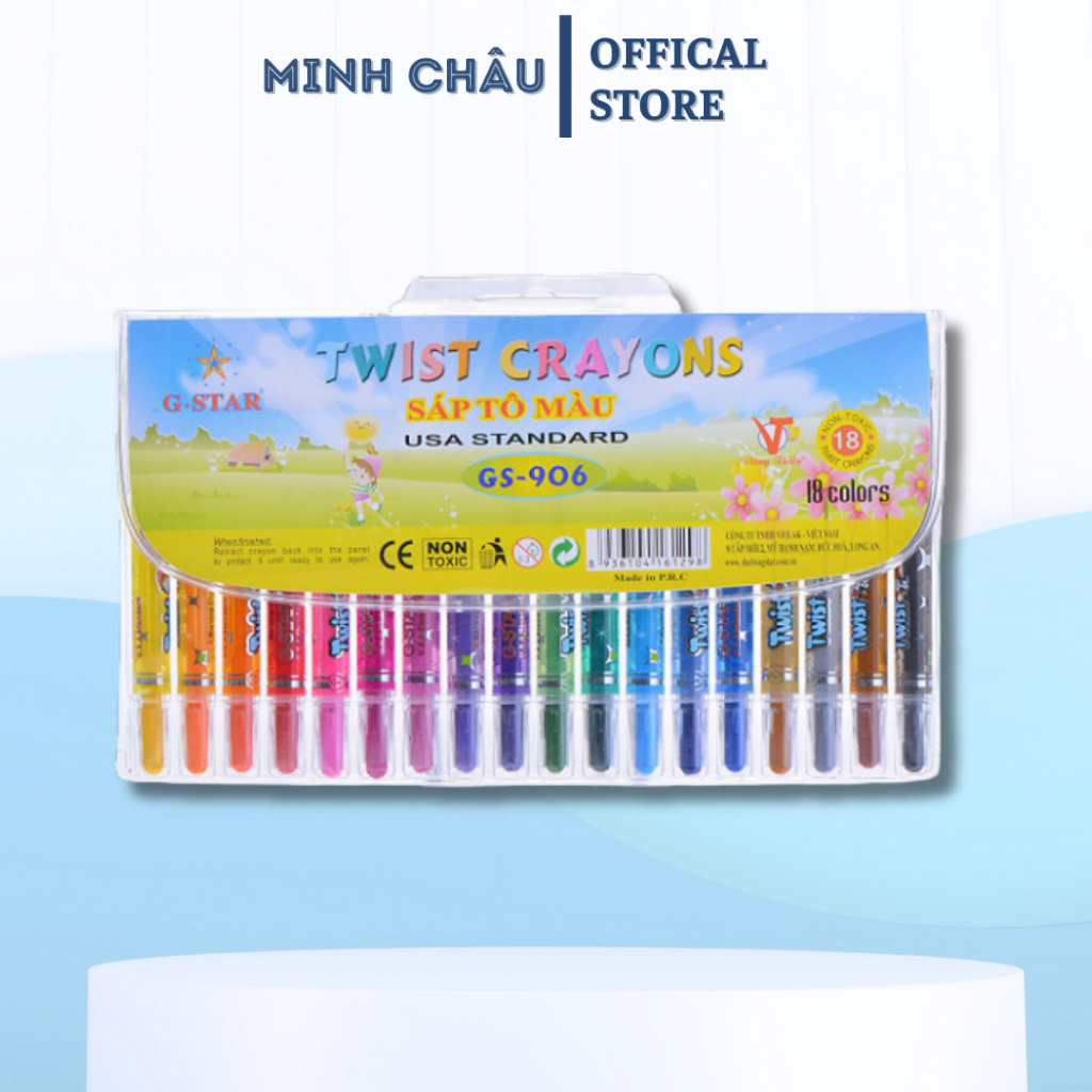 Sáp vặn Gstar 906 18 màu ngắn
