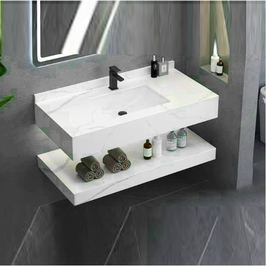 Bàn Đá Nhân Tạo Chống Trầy 2 Tầng Lavabo Âm - HÀNG NHẬP KHẨU