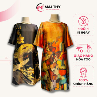 Đầm Trung Niên Đi Tiệc MAI THY, BST Váy Suông Cho Mẹ Họa Tiết 3D Lịch Sự Sang Trọng | Thời Trang Trung Niên Cao Cấp U50