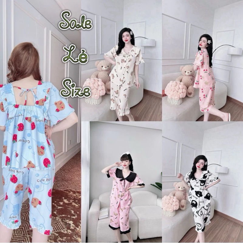 (20 MẪU) Bộ pijama lửng lụa Bigsize